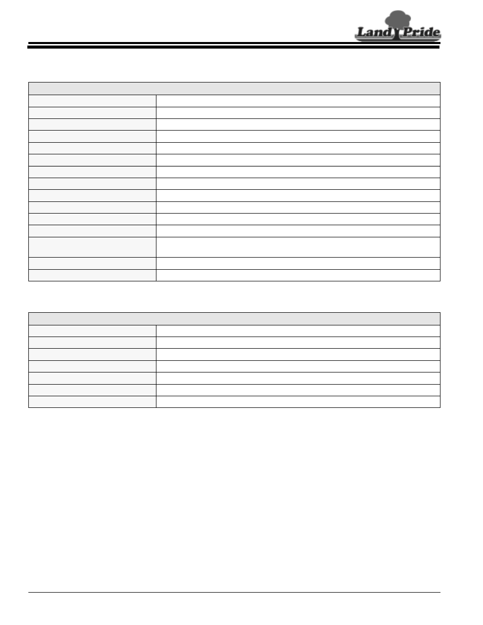 Land Pride PS20 Series User Manual | 1 page