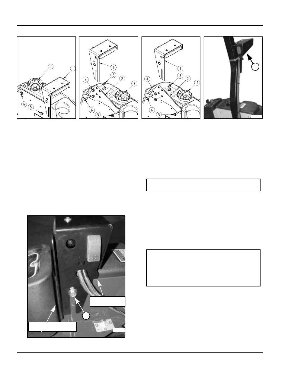 Attach left & right light brackets, Method #1 - light bracket mounted in front, Method #2 - light bracket mounted in back | Assembly instructions | Land Pride ZT60 User Manual | Page 4 / 8