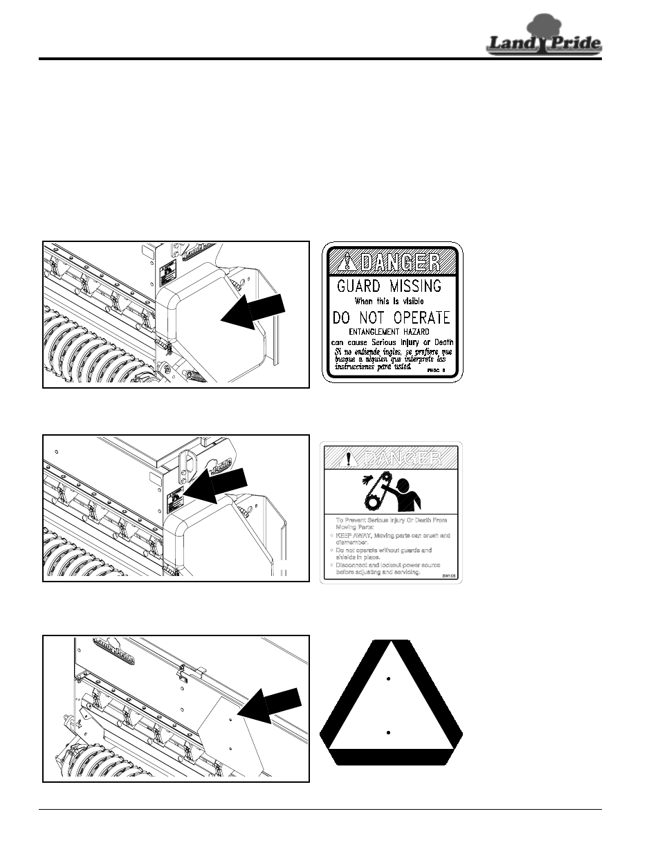 Safety labels, Table of contents safety labels, 543c | 111c, 055c | Land Pride 313-308M User Manual | Page 6 / 34