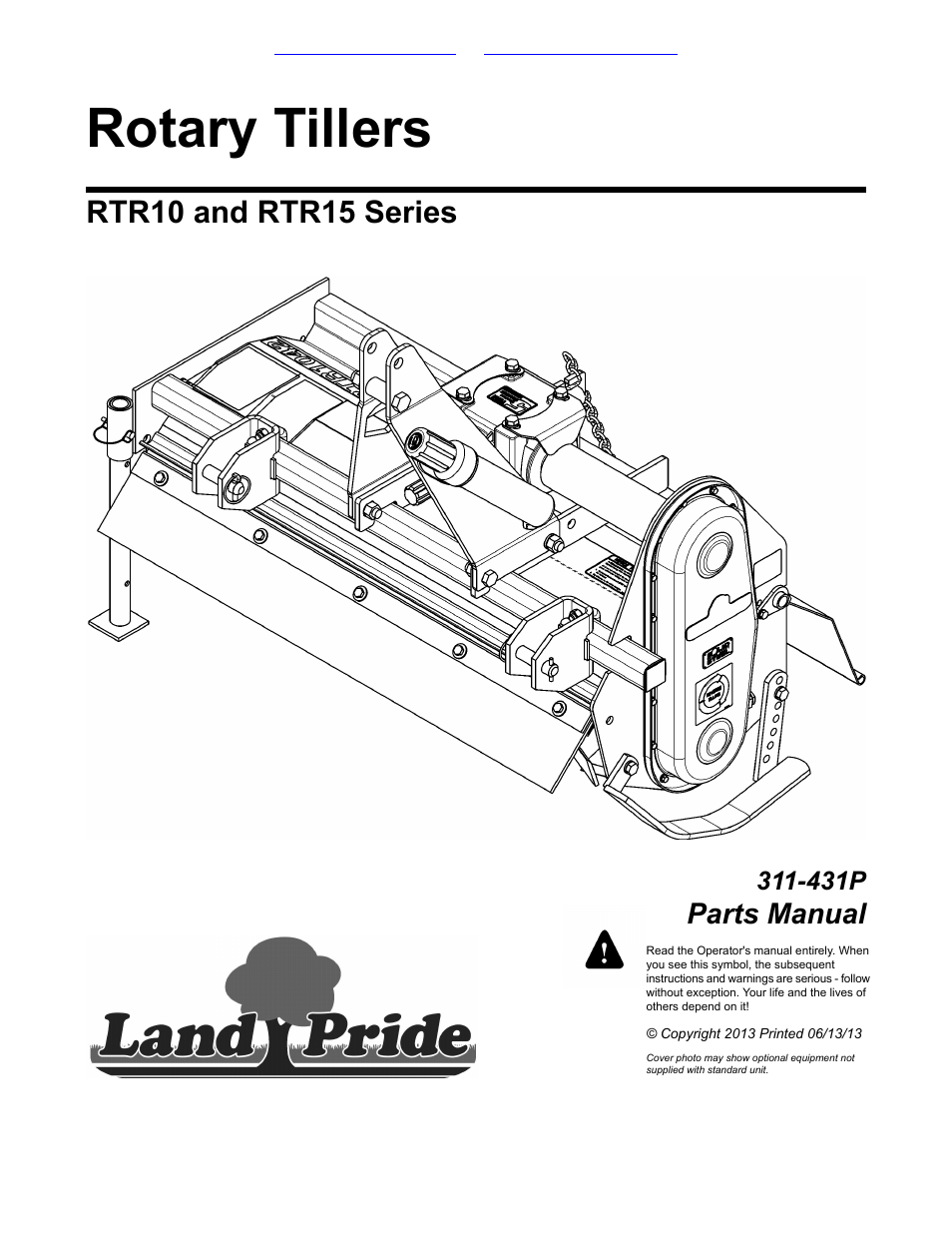 Land Pride RTR10 311-431P User Manual | 54 pages