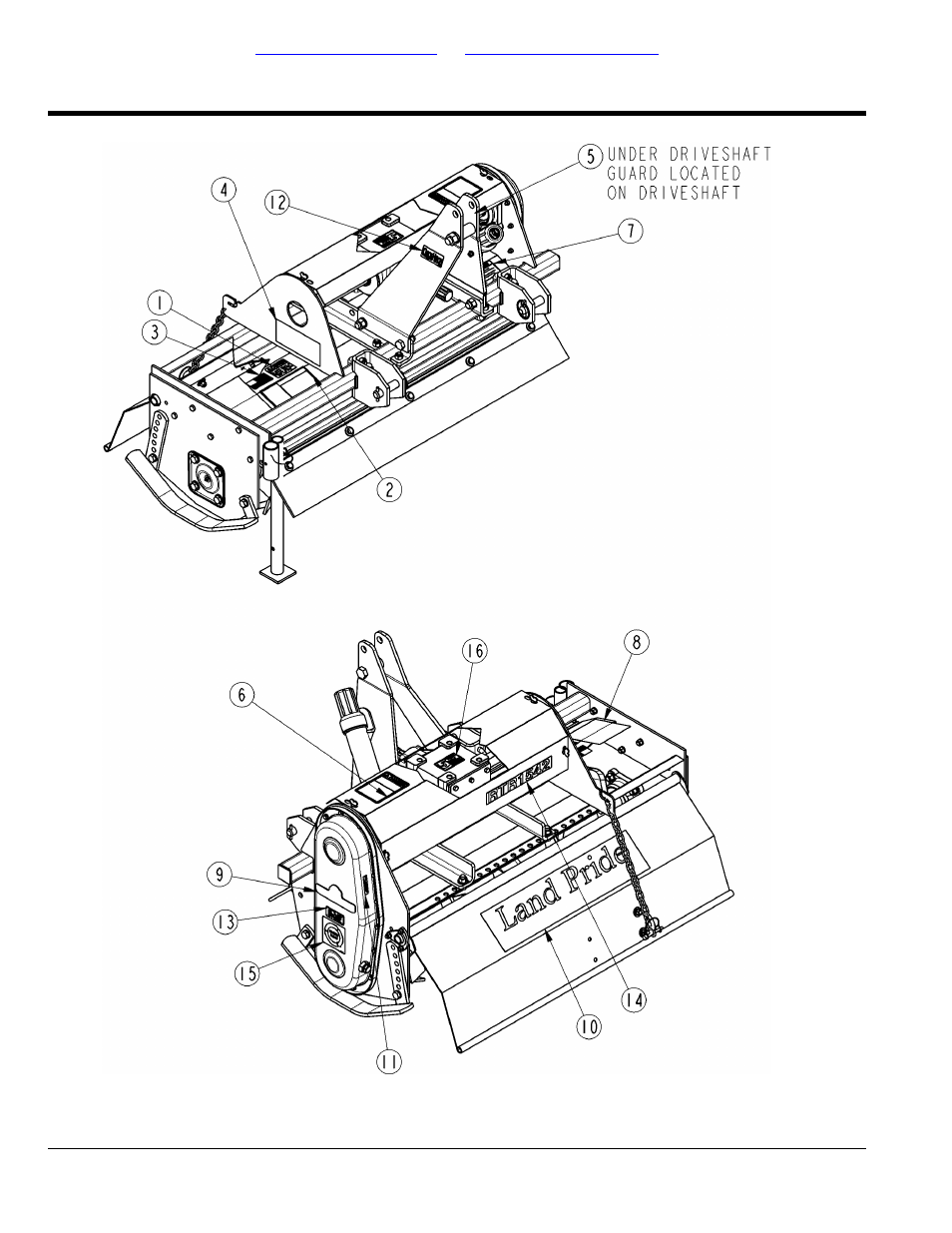 Section 6: labels, Label placement, Table of contents part number index | Land Pride RTR10 311-431P User Manual | Page 50 / 54