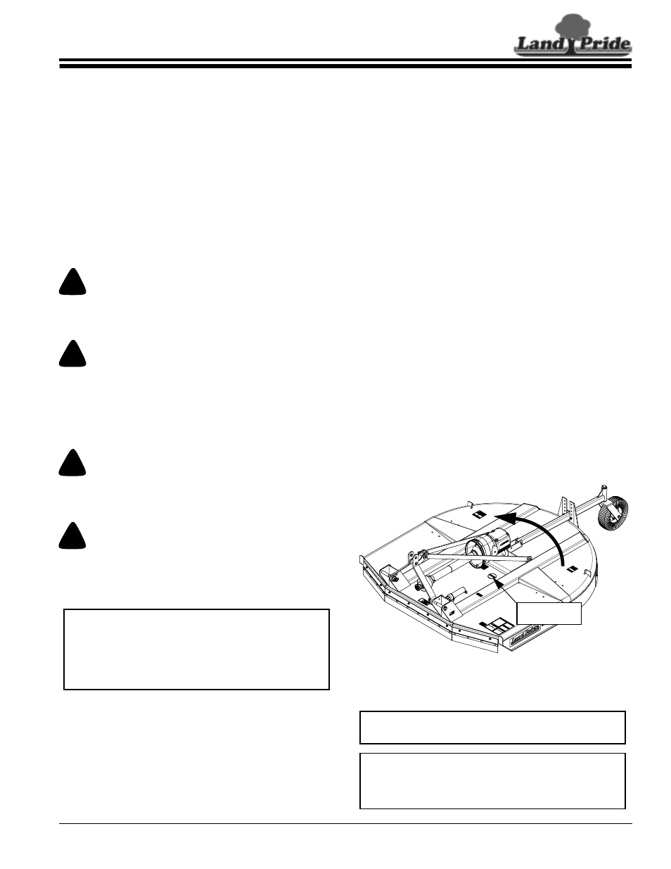 Section 5: maintenance and lubrication, Maintenance, Cutter blade maintenance | Maintenance cutter blade maintenance, Danger, Warning, Table of contents maintenance | Land Pride Rotary Cutters RCR1884 User Manual | Page 27 / 38