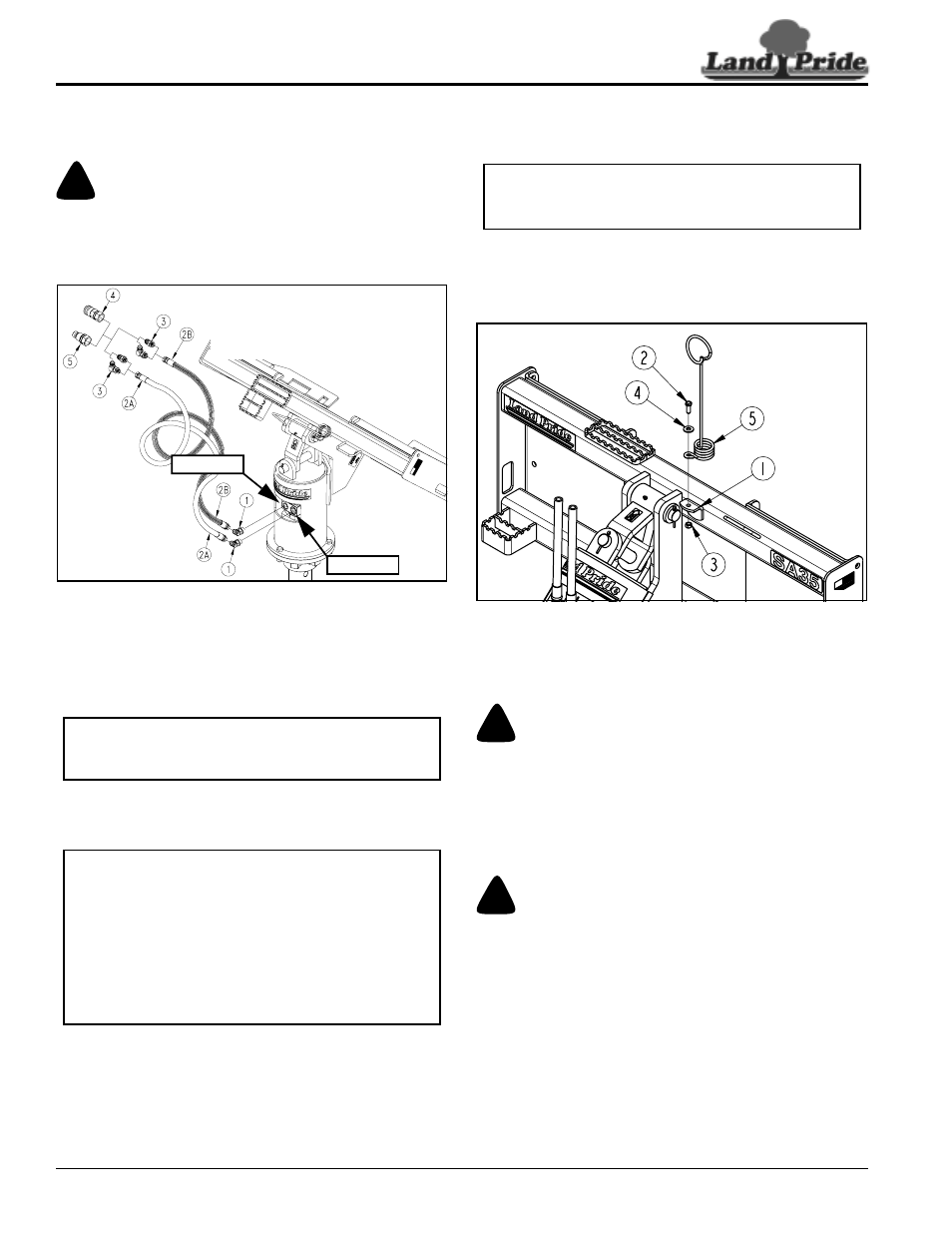 Hydraulic hose assembly, Spring hose loop assembly, Hose hook-up | Warning, Danger, Table of contents hydraulic hose assembly | Land Pride SA35 User Manual | Page 10 / 24