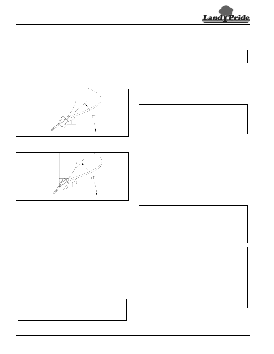 Dual-angle teeth, Operating instructions, Dual-angle teeth operating instructions | Table of contents dual-angle teeth | Land Pride SA35 User Manual | Page 14 / 24