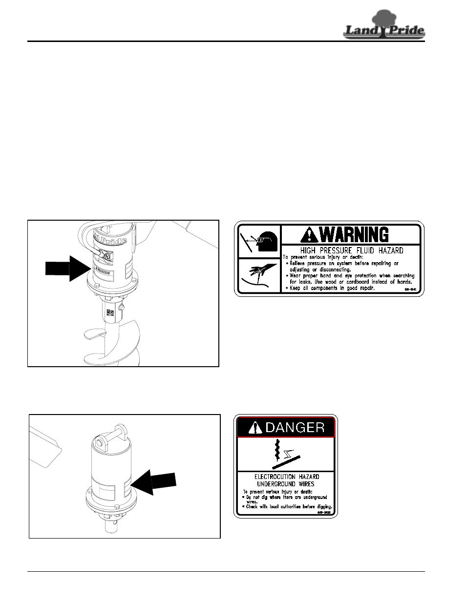 Safety labels, 292c | Land Pride SA35 User Manual | Page 6 / 24