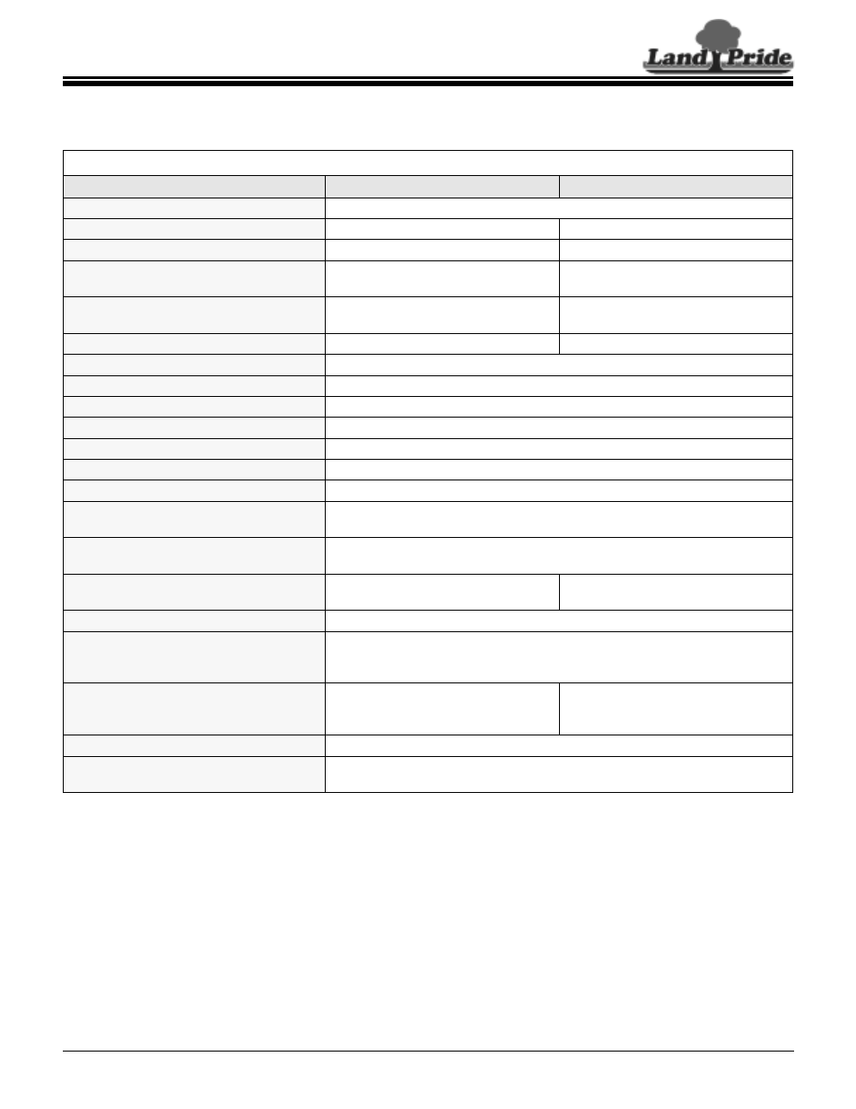 Land Pride RCR1548 User Manual | 1 page