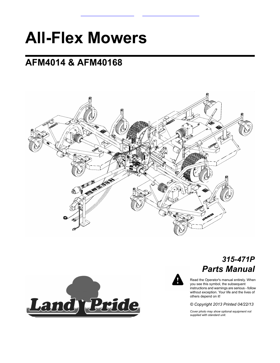 Land Pride AFM40168 User Manual | 120 pages