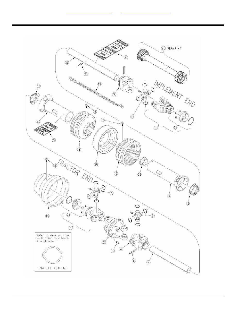 Driveline cv (826-143c) walterscheid, Table of contents part number index | Land Pride AFM40168 User Manual | Page 26 / 120