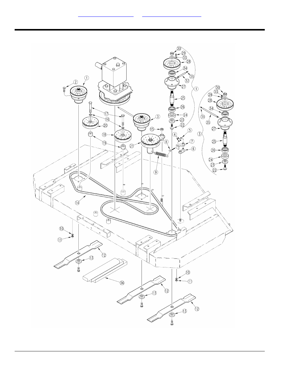 Belt drive left hand deck (s/n 212180-), Table of contents part number index | Land Pride AFM40168 User Manual | Page 48 / 120