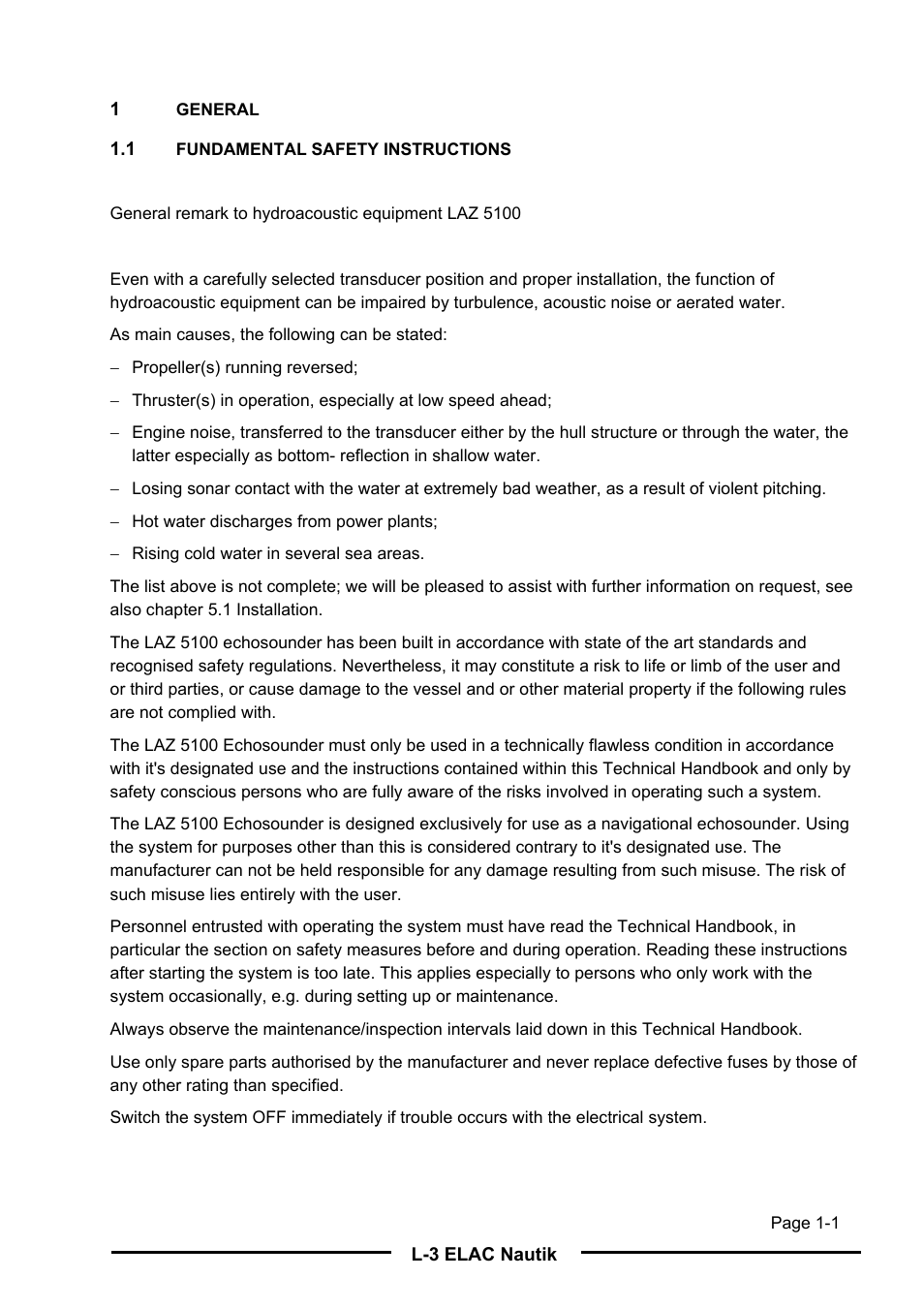 L-3 Communications Navigation Echosounder LAZ 5100 User Manual | Page 11 / 79