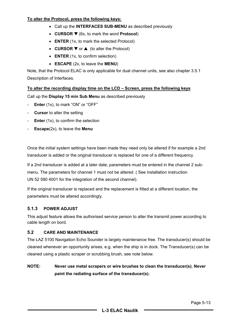 L-3 Communications Navigation Echosounder LAZ 5100 User Manual | Page 76 / 79