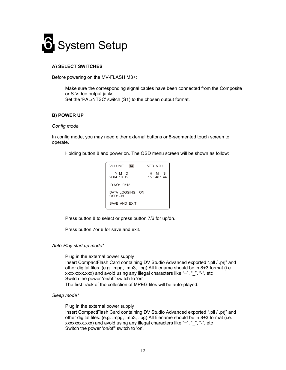 System setup | Logic 3 RM-DN2 User Manual | Page 12 / 19