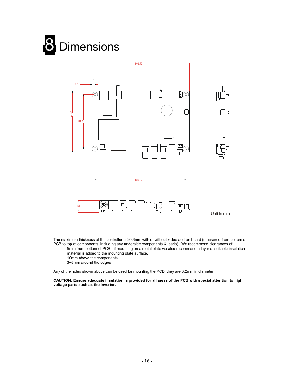 Dimensions | Logic 3 RM-DN2 User Manual | Page 16 / 19