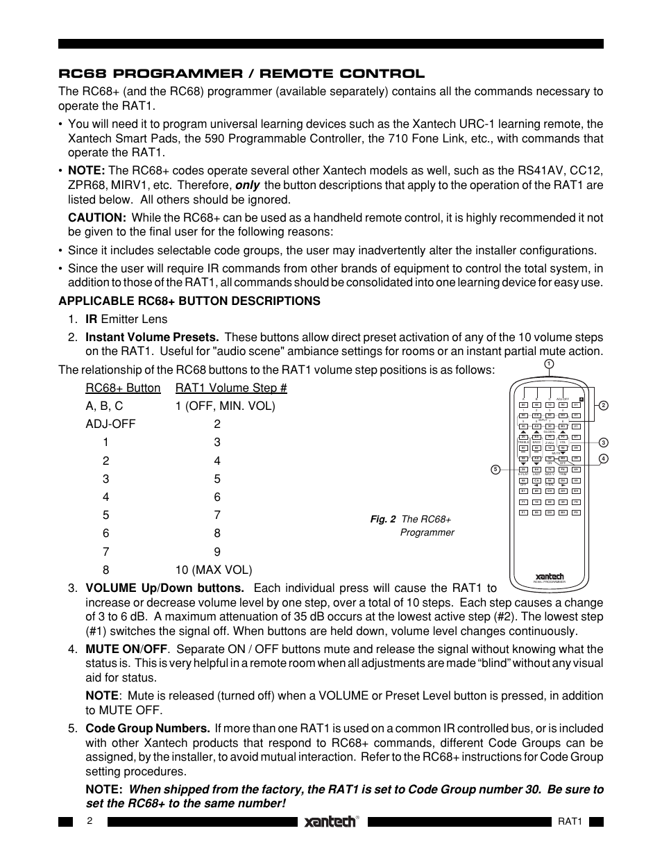 Rat1 fig. 2 the rc68+ programmer | Logic 3 RAT 1 User Manual | Page 2 / 10