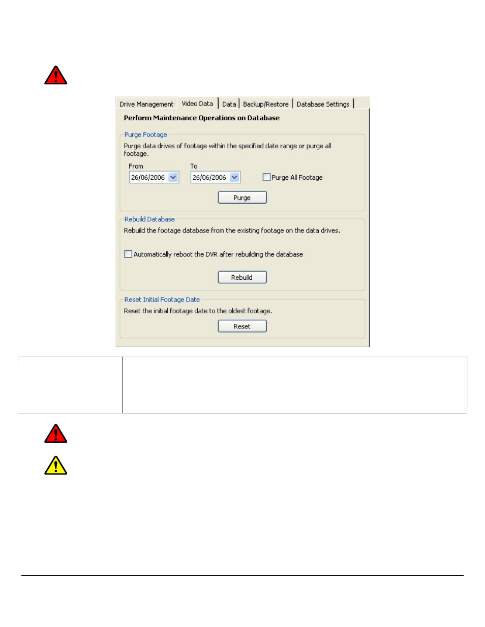 2 video data tab, Ideo, Warning | Logic 3 V5.00 User Manual | Page 122 / 134