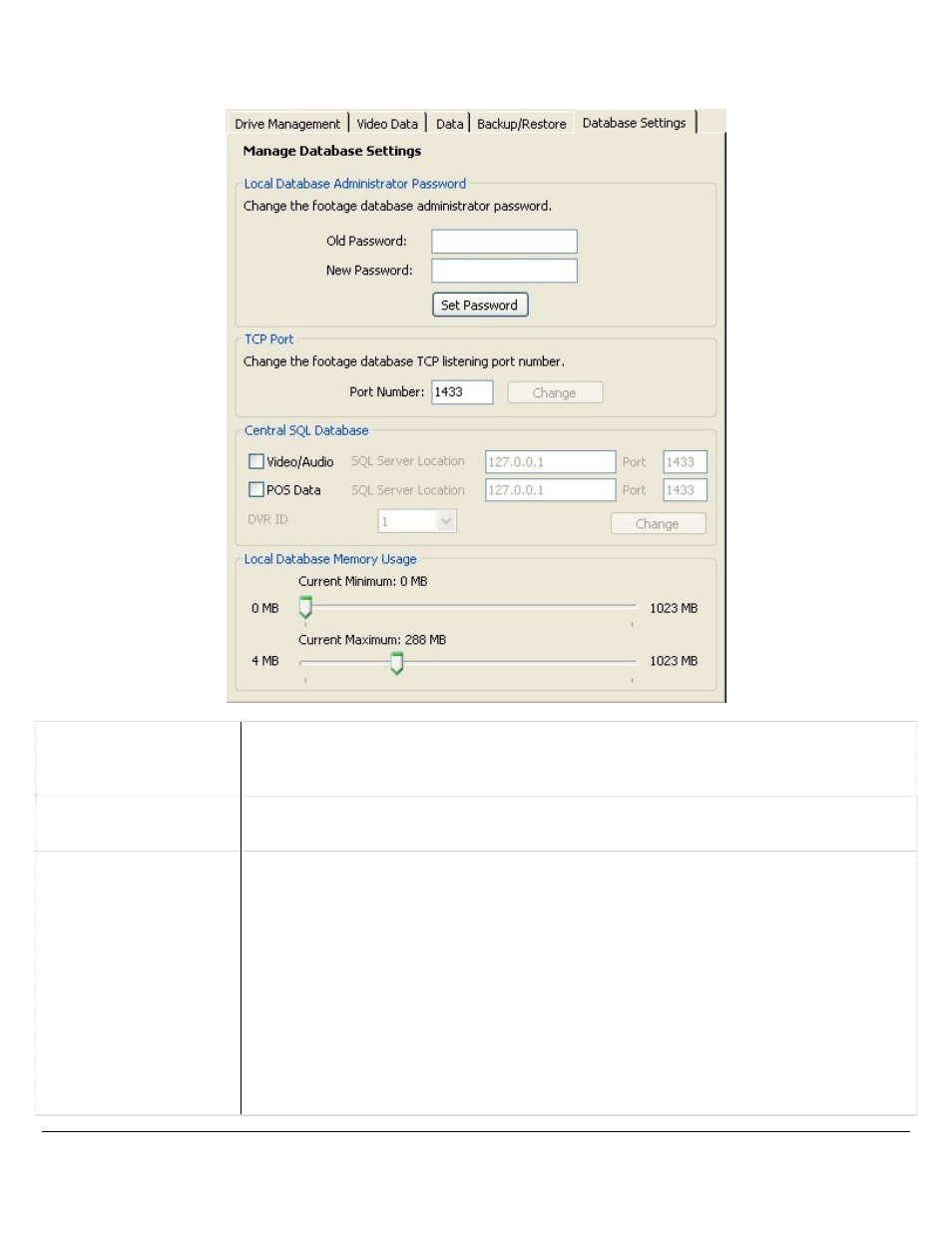5 database settings tab, Atabase, Ettings | Logic 3 V5.00 User Manual | Page 125 / 134