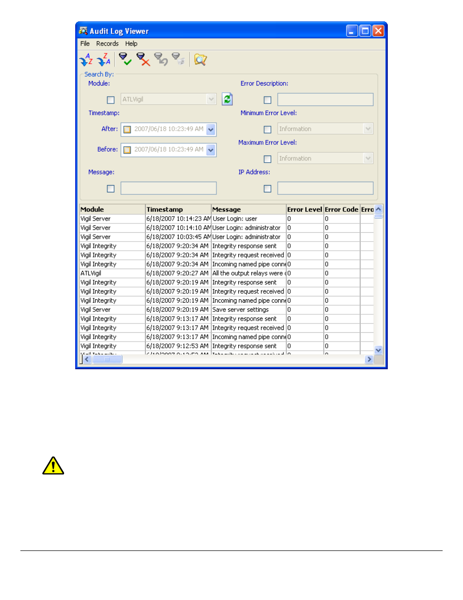 3 alarms window | Logic 3 V5.00 User Manual | Page 41 / 134