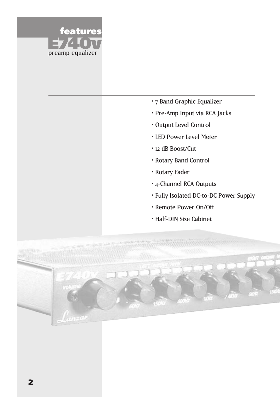Features | Lanzar Car Audio E540P User Manual | Page 6 / 24