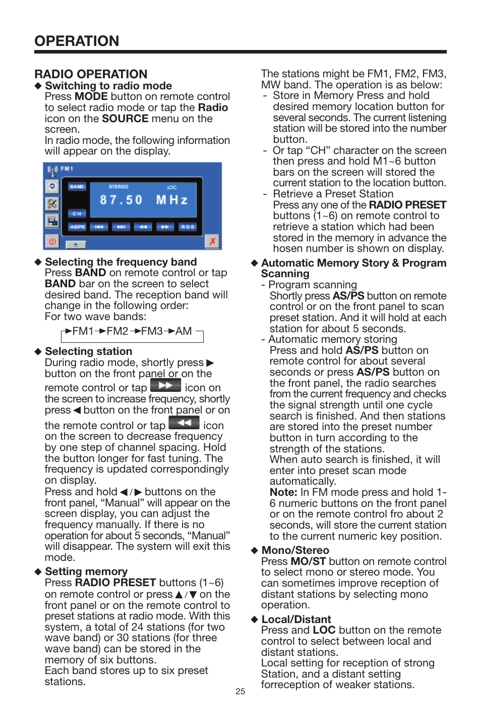 Operation | Lanzar Car Audio SDBT75NU User Manual | Page 24 / 29