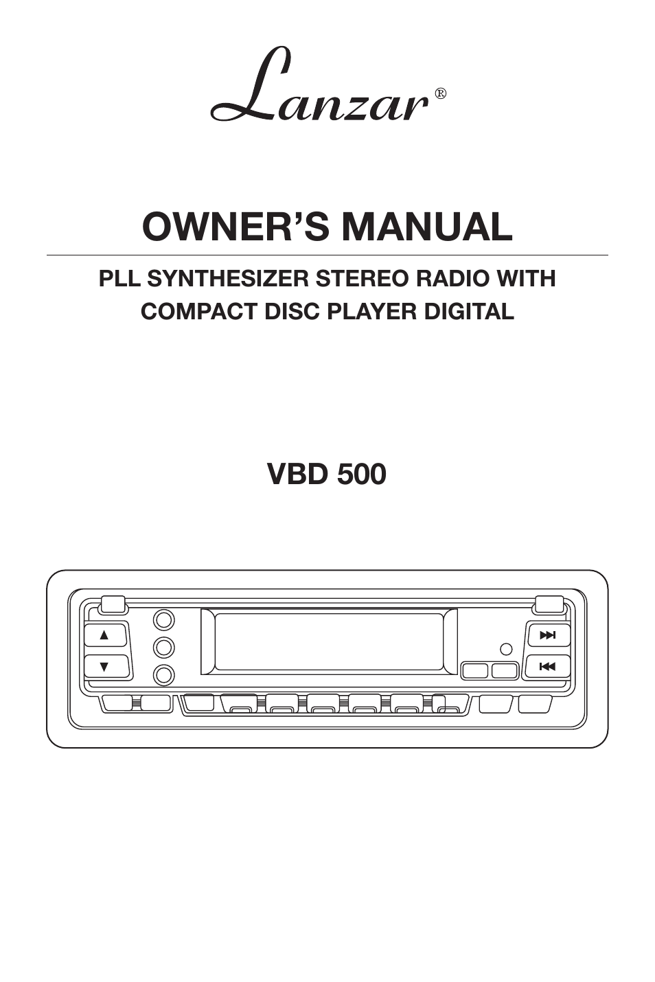 Lanzar Car Audio Lanzar Vibe VBD500 User Manual | 16 pages