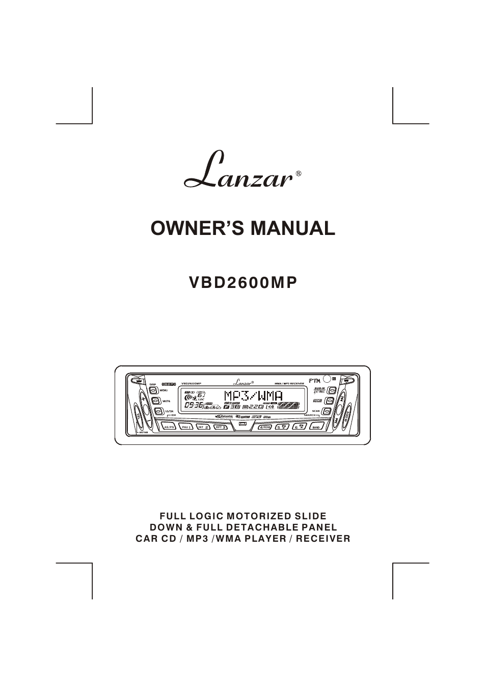 Lanzar Car Audio Lanzar Vibe VBD2600MP User Manual | 23 pages