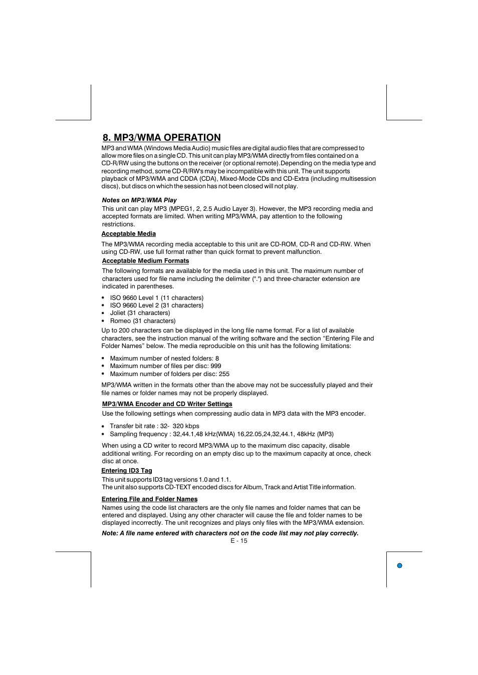 Mp3/wma operation | Lanzar Car Audio Lanzar Vibe VBD2600MP User Manual | Page 16 / 23