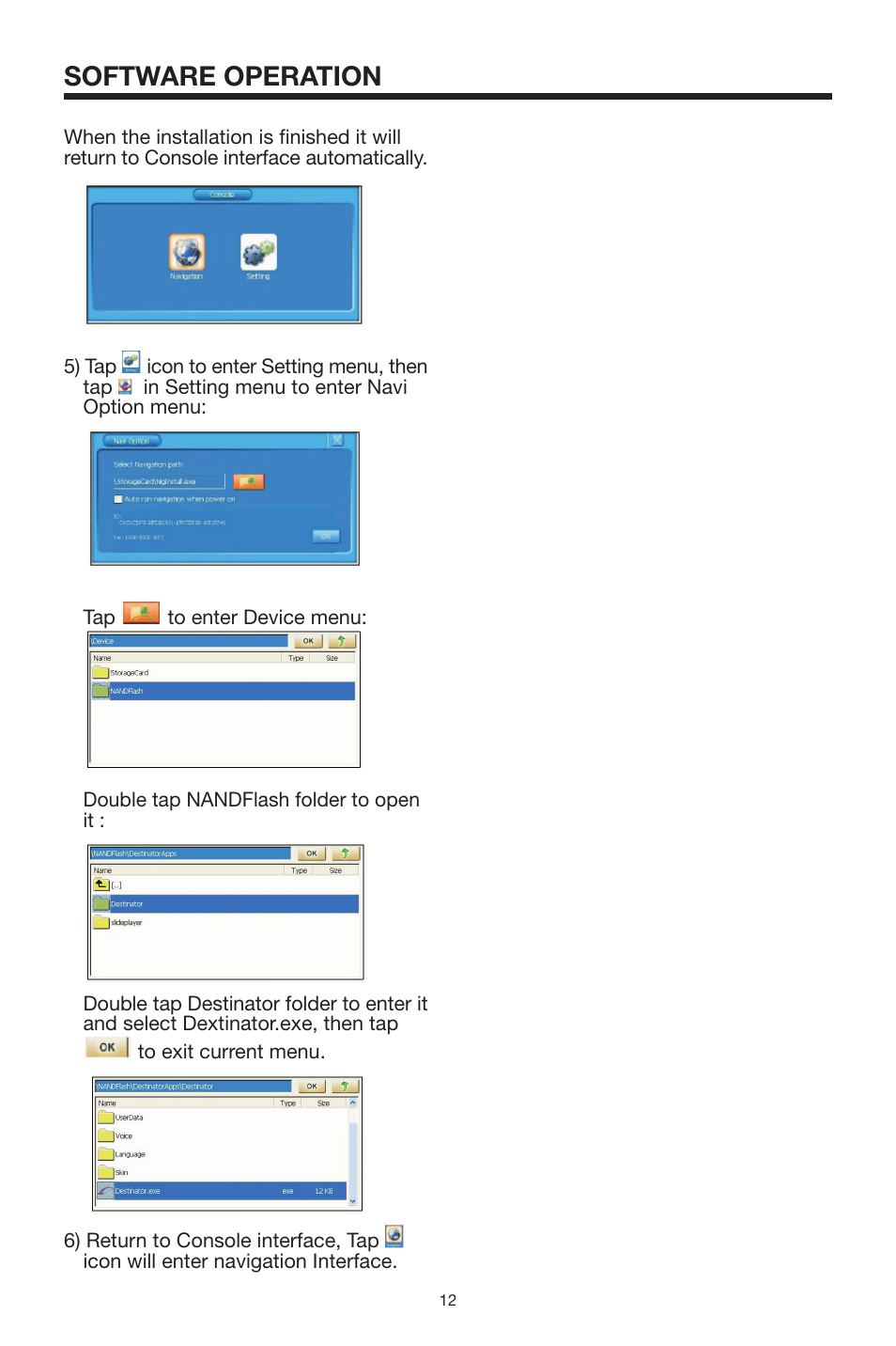 Software operation | Lanzar Car Audio SNV90 User Manual | Page 12 / 13