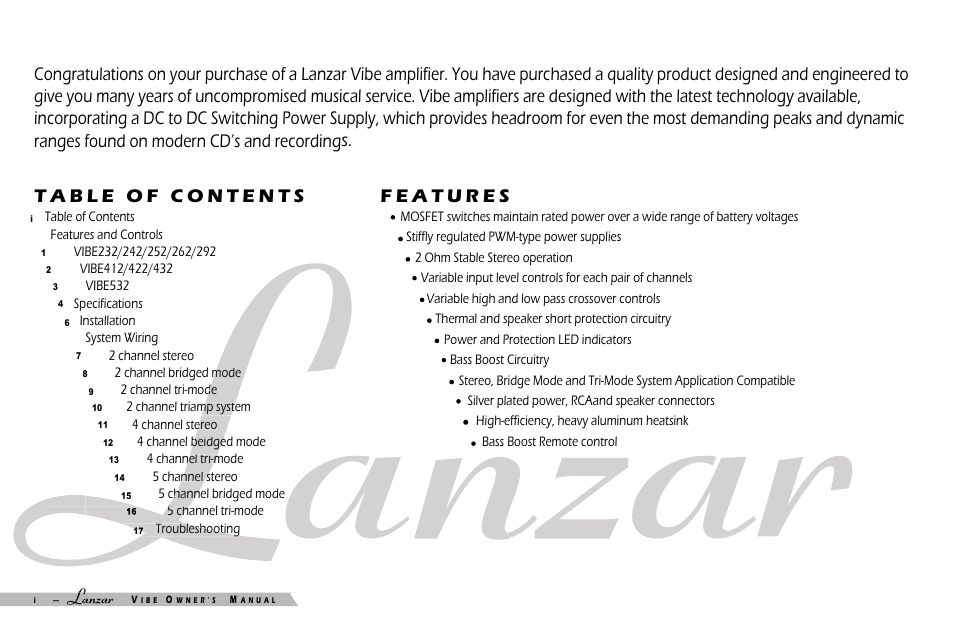 Lanzar Car Audio VIBE 232 User Manual | Page 2 / 20