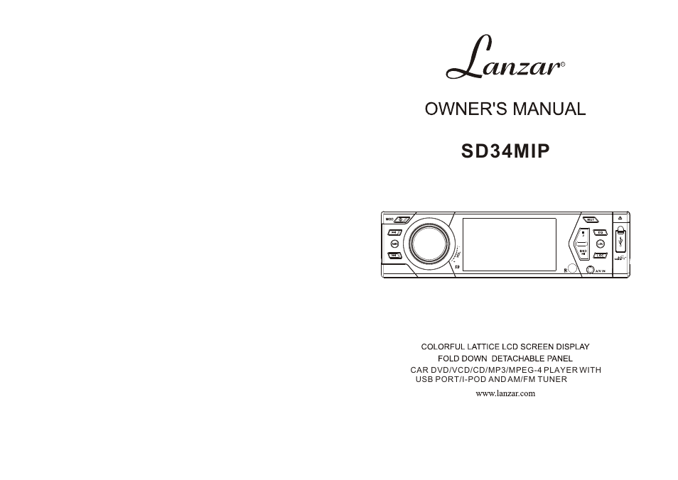 Lanzar Car Audio SD34MIP User Manual | 22 pages