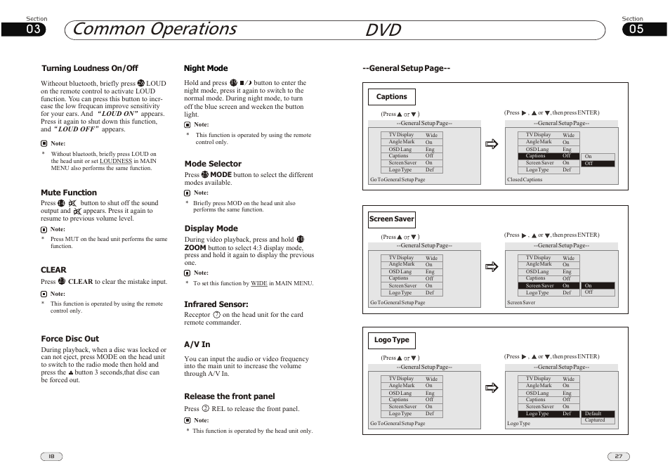 Common operations | Lanzar Car Audio SD34MIP User Manual | Page 18 / 22