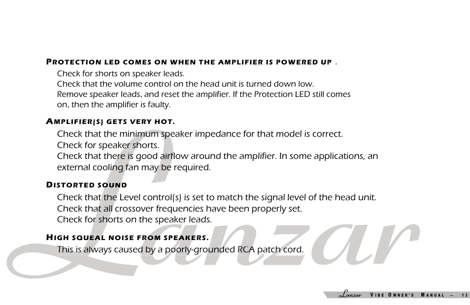 Lanzar Car Audio VIBE 3200D User Manual | Page 14 / 15