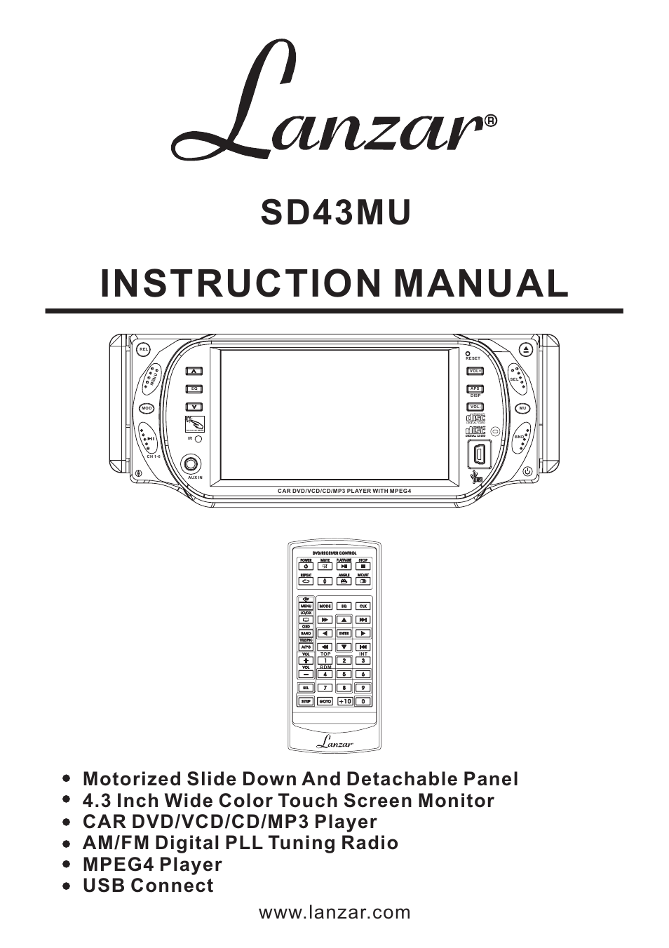 Lanzar Car Audio SD43MU User Manual | 35 pages