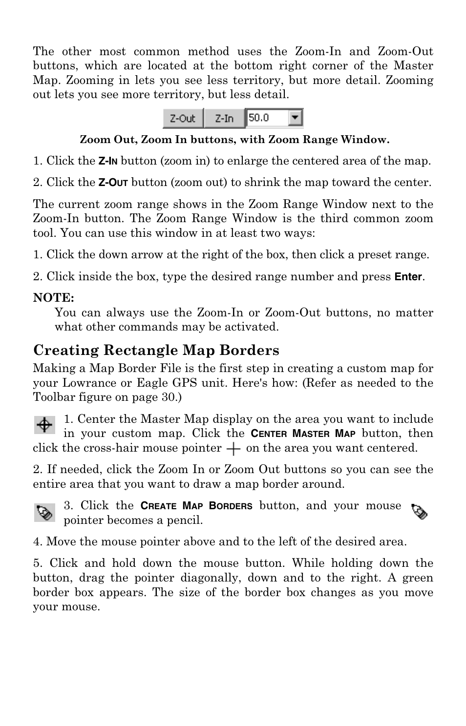 Creating rectangle map borders | LEI Electronics MAPCREATE 6 User Manual | Page 40 / 80