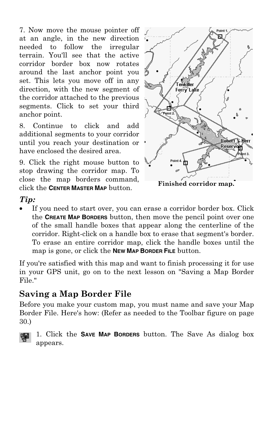 Saving a map border file | LEI Electronics MAPCREATE 6 User Manual | Page 43 / 80