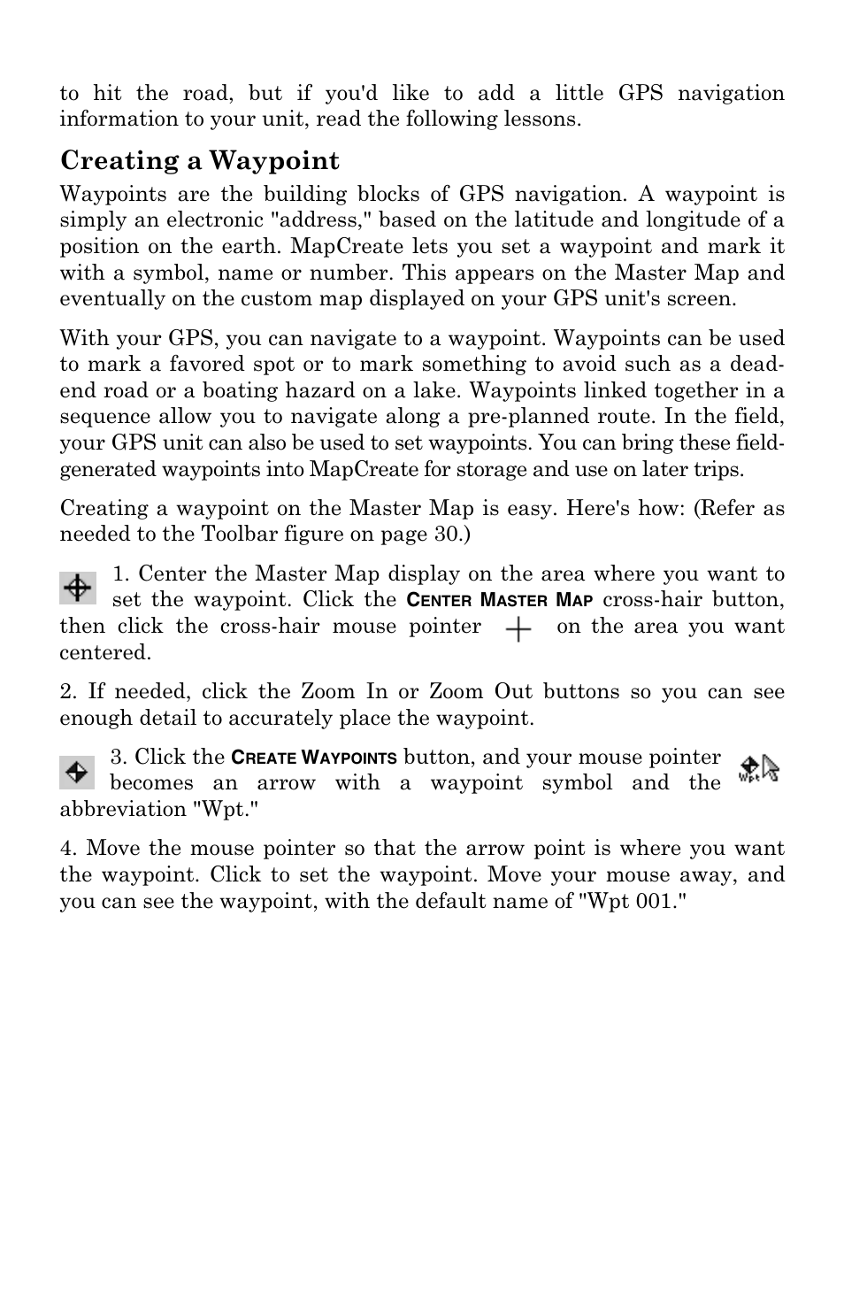 Creating a waypoint | LEI Electronics MAPCREATE 6 User Manual | Page 47 / 80