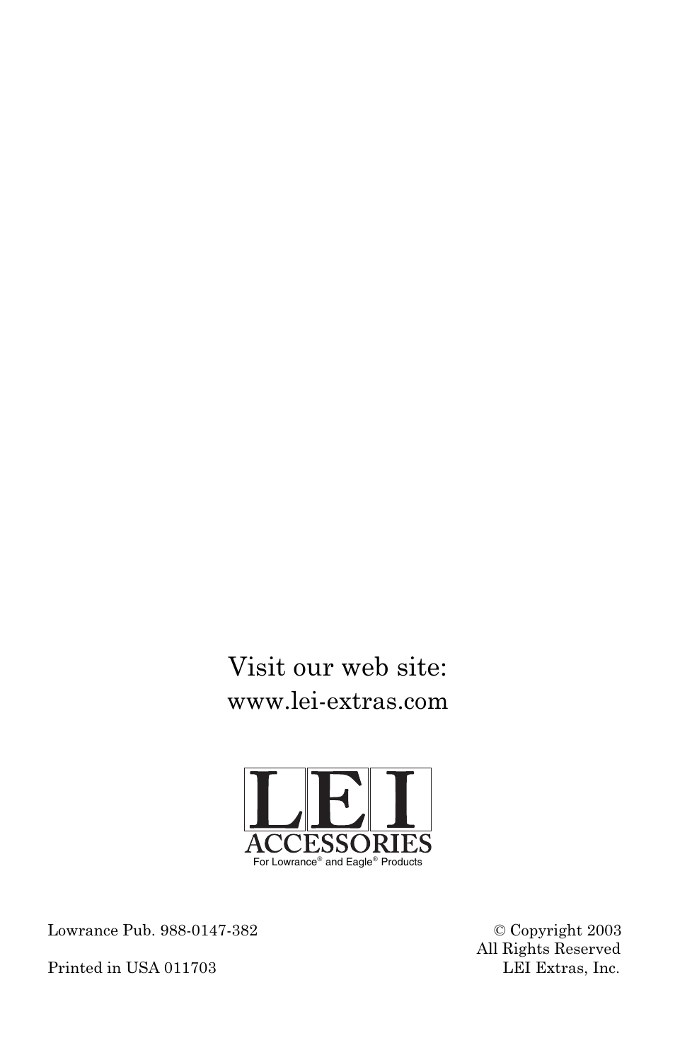 Visit our web site | LEI Electronics MAPCREATE 6 User Manual | Page 80 / 80