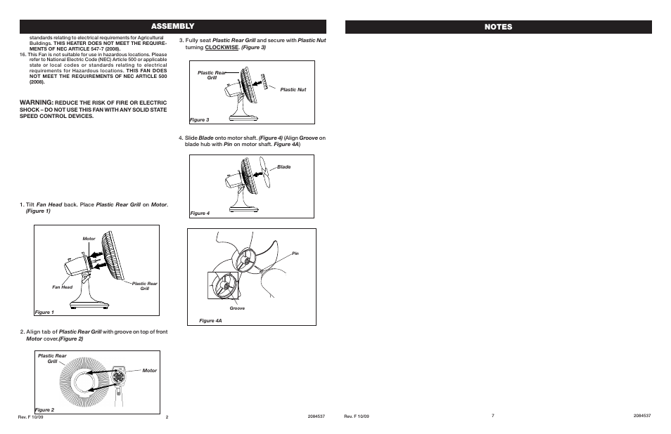 Warning | Lasko 2084537 User Manual | Page 2 / 4