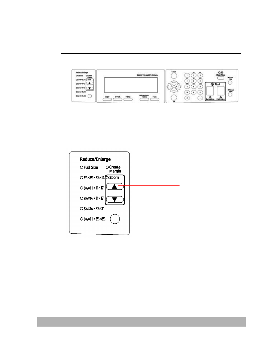 Control panel, Part a, Scaling area | Lanier IS100e User Manual | Page 15 / 96