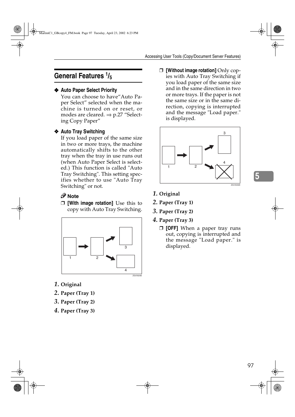 General features 1/5, General features | Lanier LD075 User Manual | Page 105 / 138