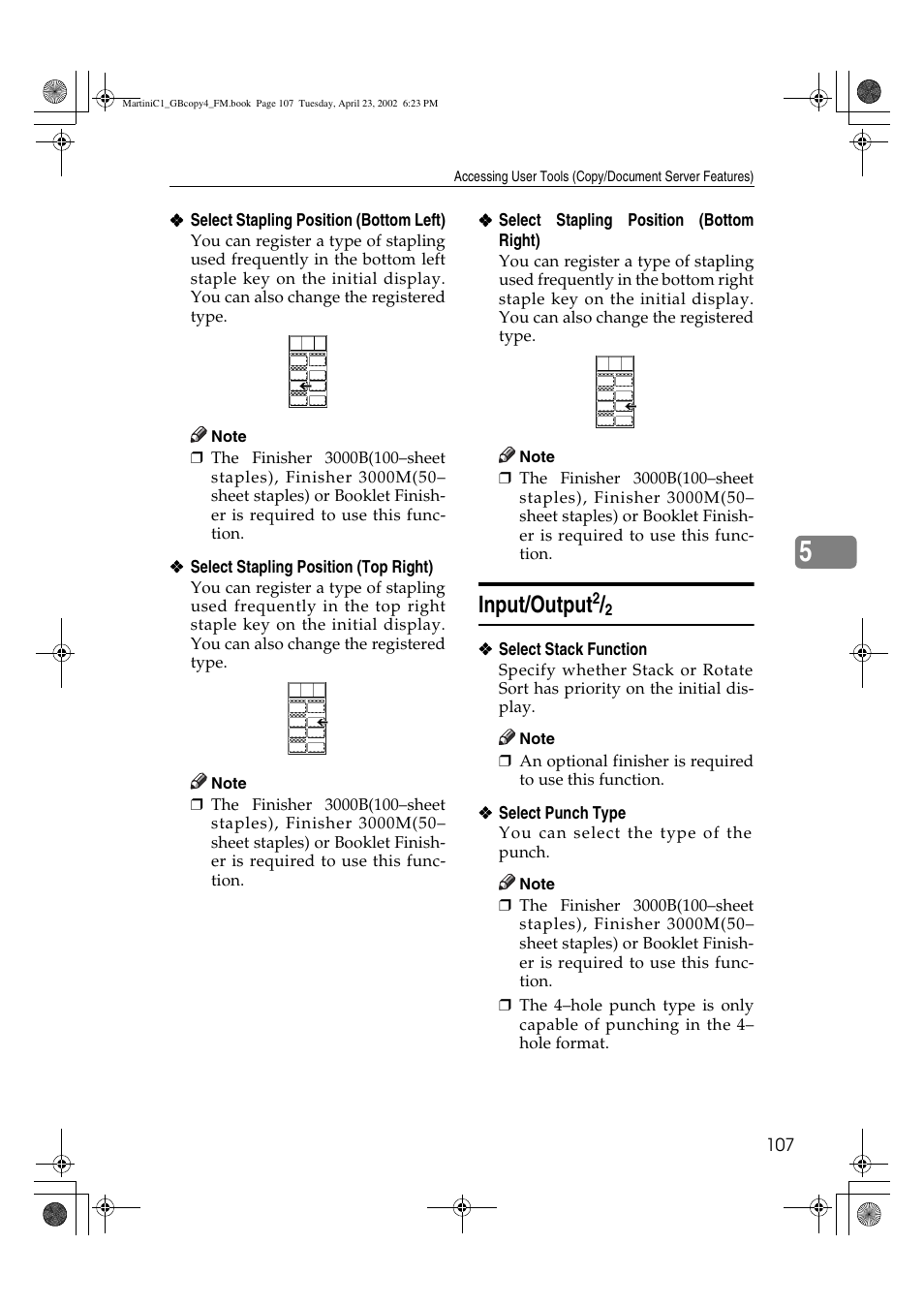 Input/output 2/2, Input/output | Lanier LD075 User Manual | Page 115 / 138