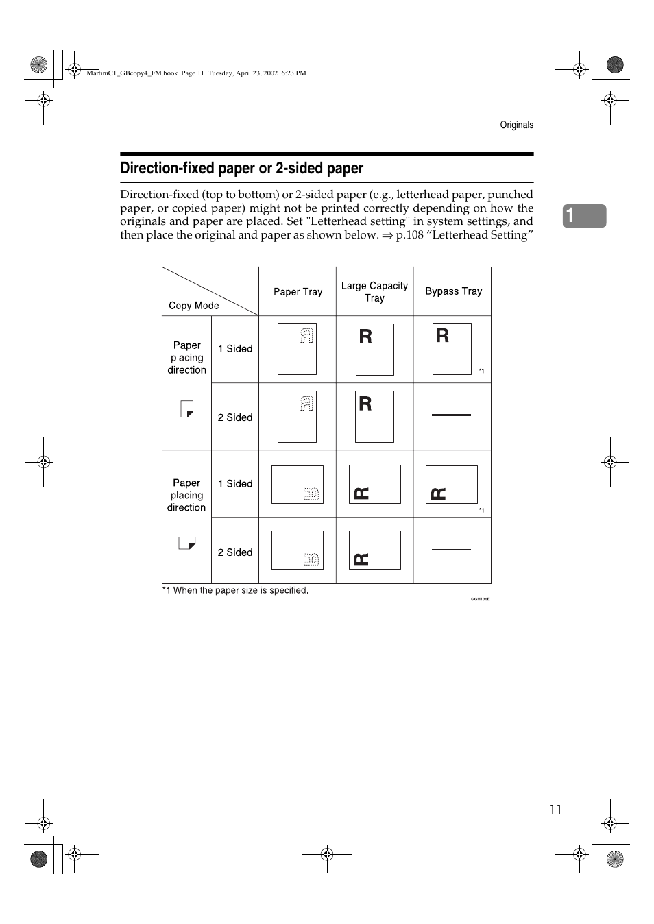 Direction-fixed paper or 2-sided paper | Lanier LD075 User Manual | Page 19 / 138