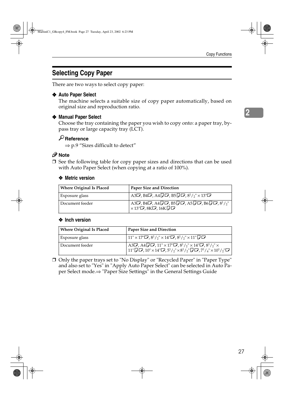 Selecting copy paper | Lanier LD075 User Manual | Page 35 / 138