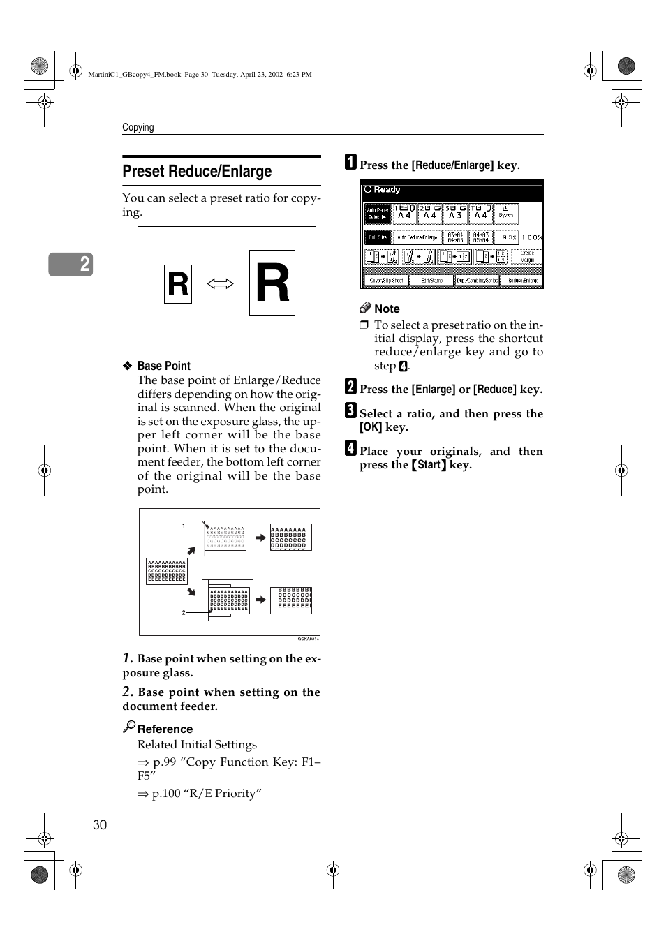 Preset reduce/enlarge | Lanier LD075 User Manual | Page 38 / 138