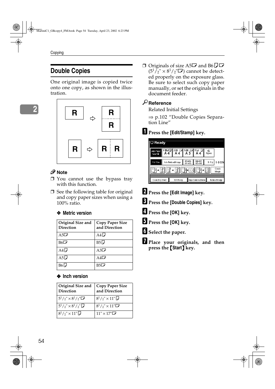 Double copies | Lanier LD075 User Manual | Page 62 / 138