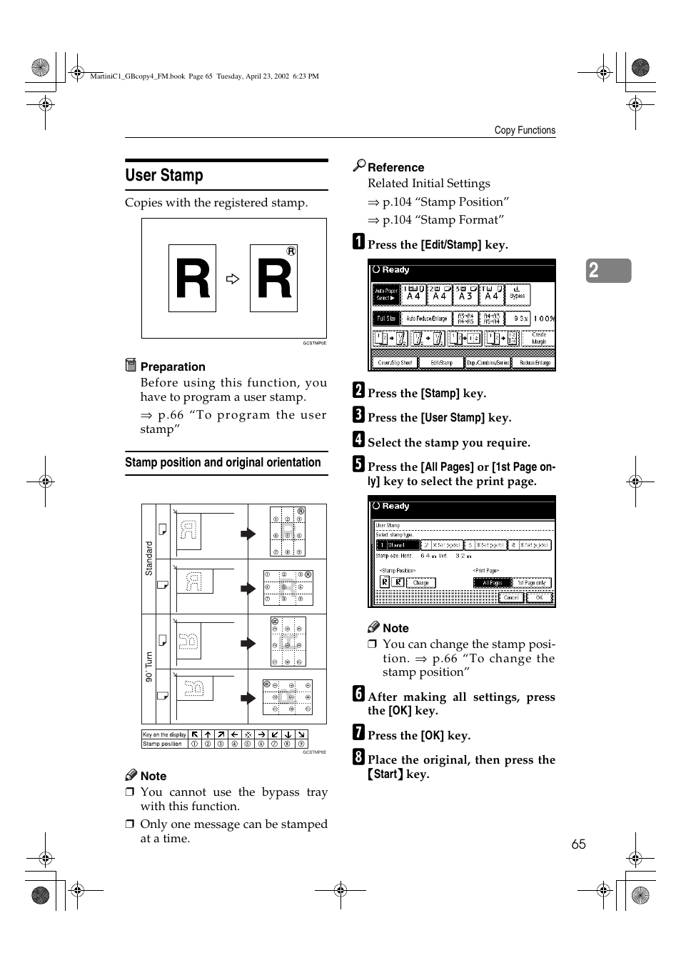 User stamp | Lanier LD075 User Manual | Page 73 / 138