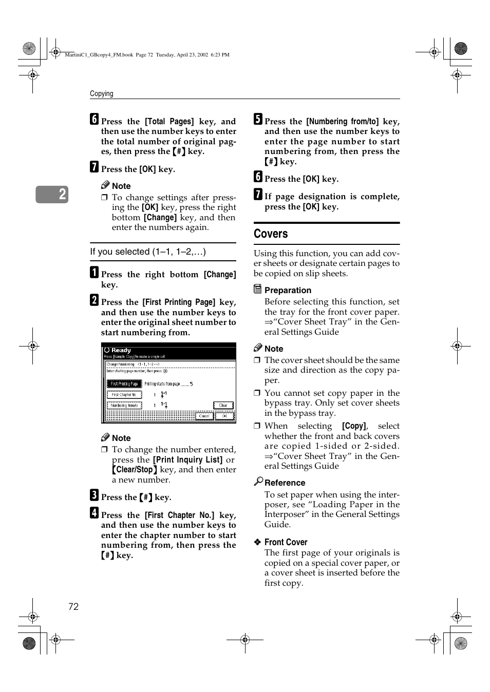 Covers | Lanier LD075 User Manual | Page 80 / 138