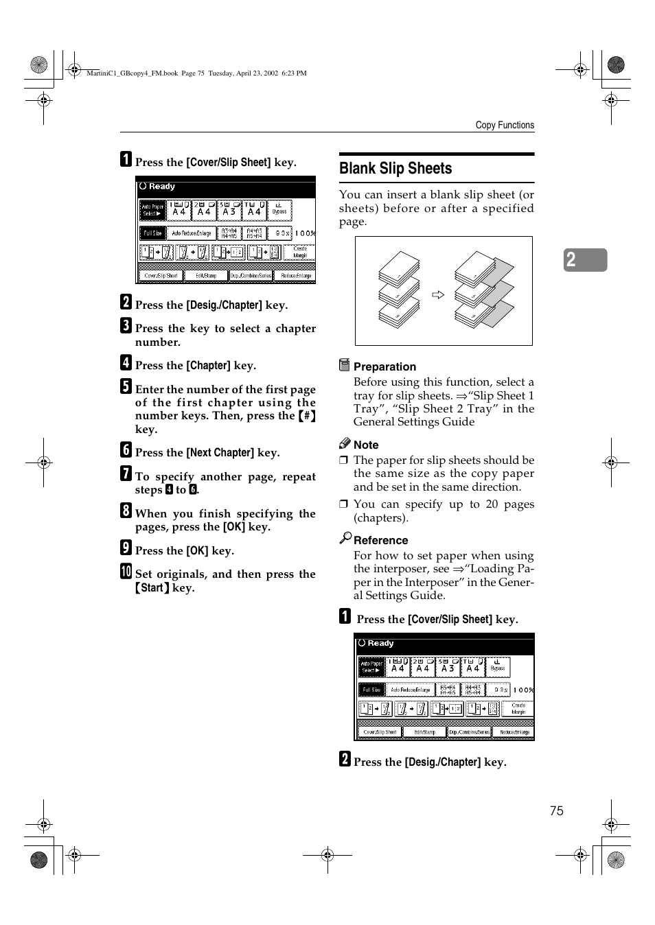 Blank slip sheets | Lanier LD075 User Manual | Page 83 / 138