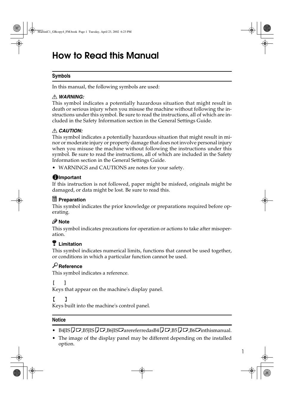 How to read this manual | Lanier LD075 User Manual | Page 9 / 138