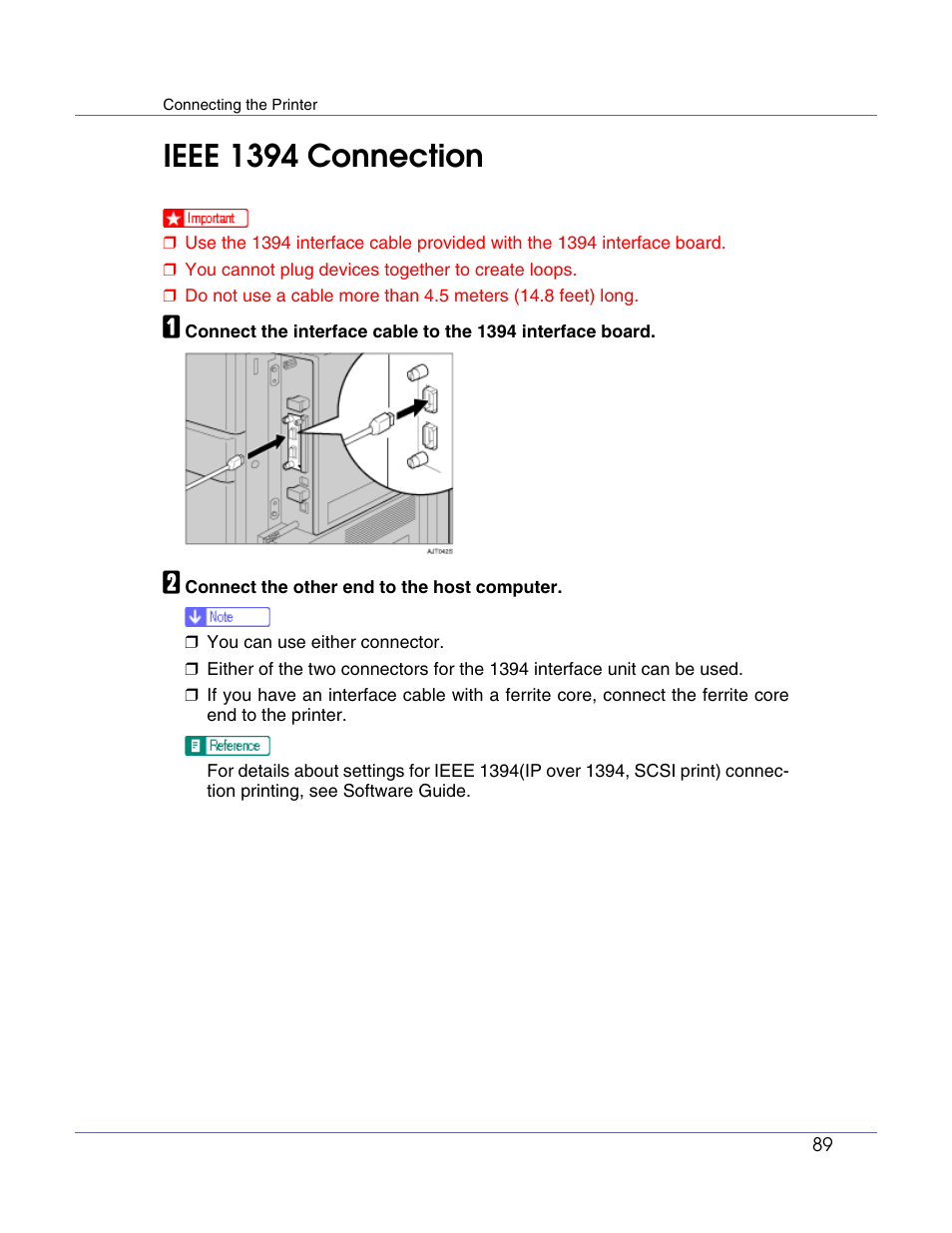 Ieee 1394 connection | Lanier LP222cn User Manual | Page 101 / 536