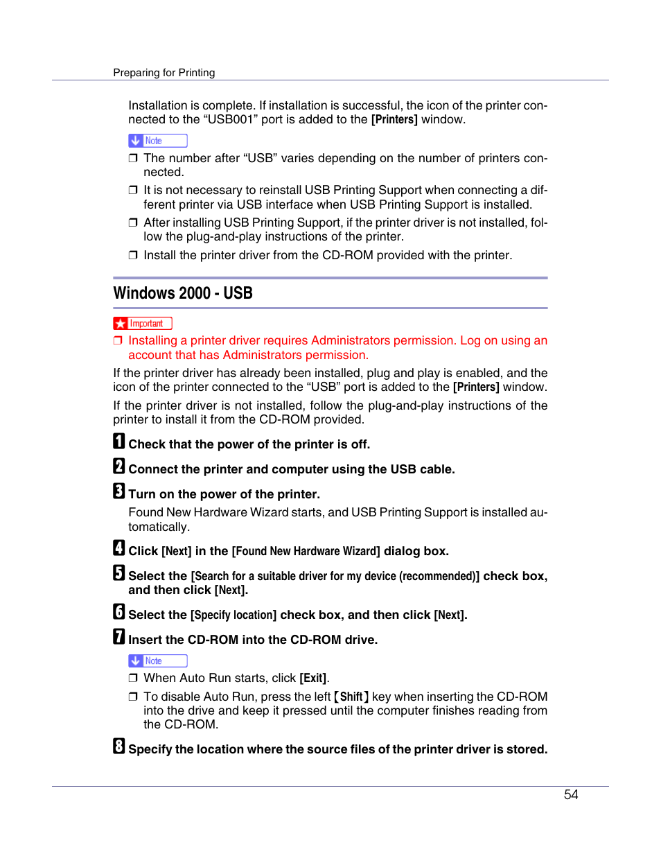 Windows 2000 - usb | Lanier LP222cn User Manual | Page 173 / 536